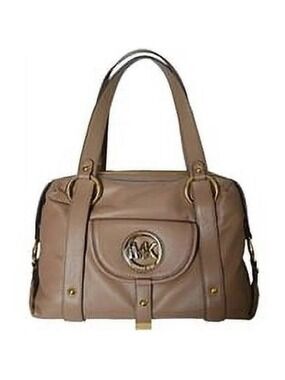 Michael Kors large Fulton neutral camel pebbled leather bag with dust bag